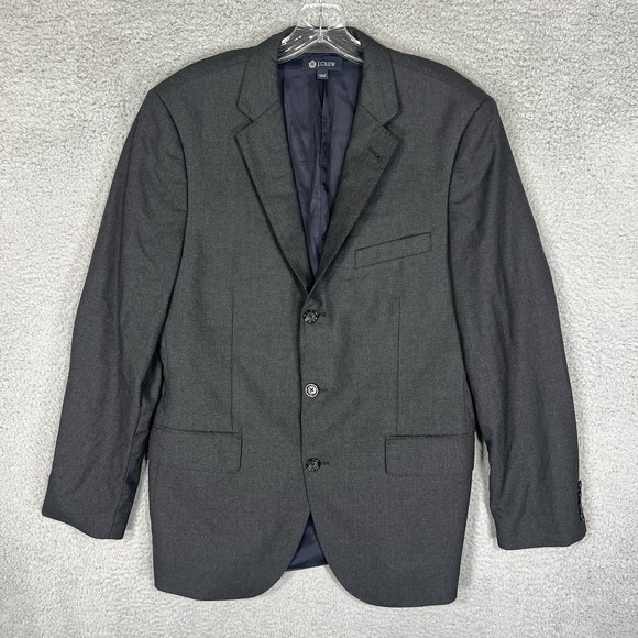 J Crew Blazer Sport Jacket Mens 36R Blue Cotton Blend Button Thompson
